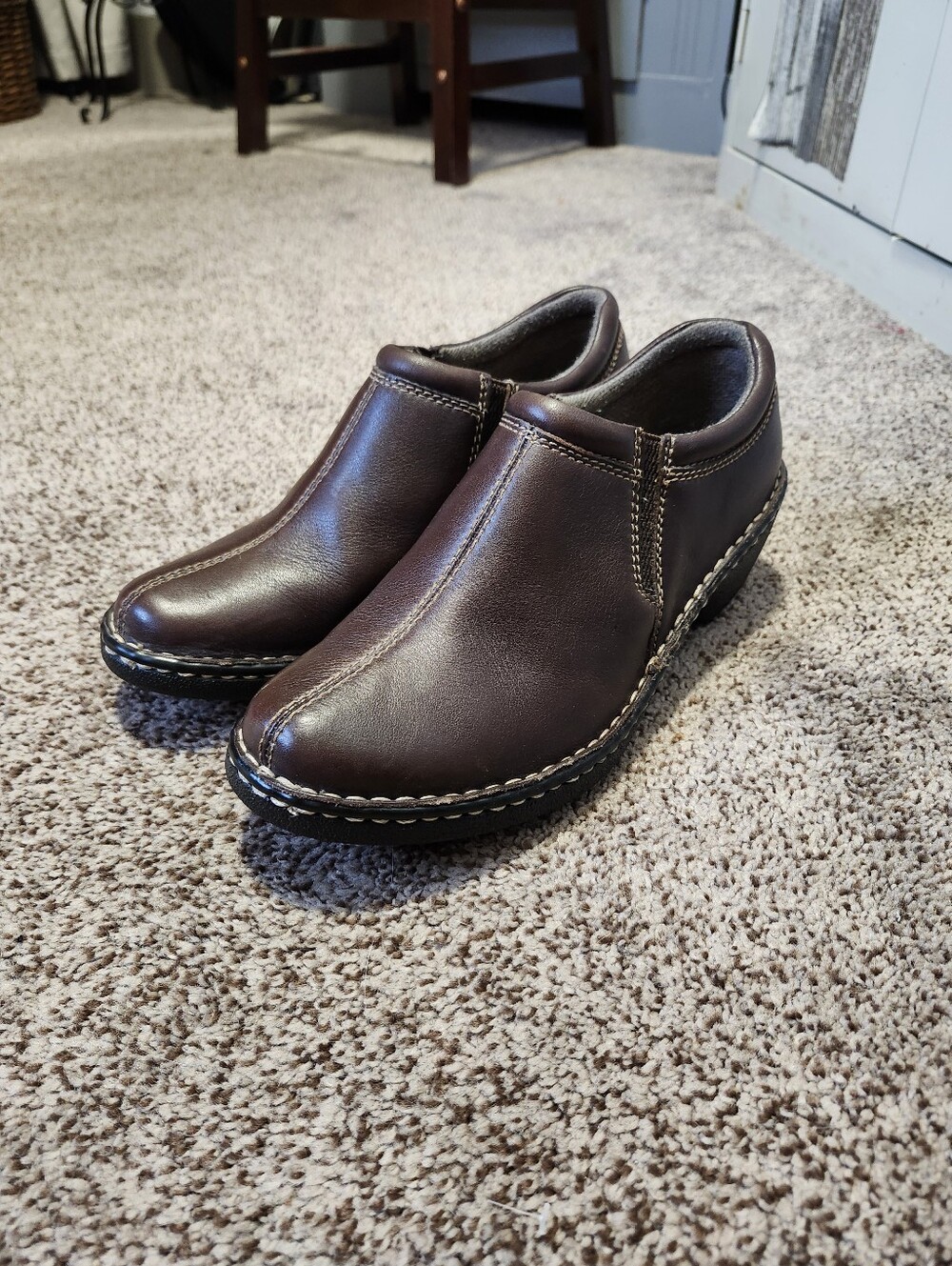 Eastland Womens Brown Leather Slip-On Comfort Shoes Sz 8.5